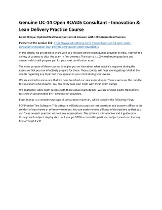 genuine oc 14 open roads consultant innovation