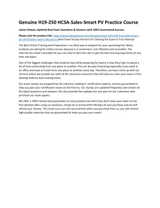 genuine h19 250 hcsa sales smart pv practice