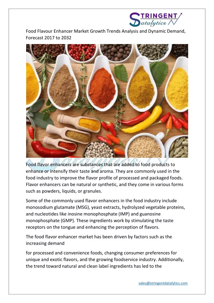 food flavour enhancer market growth trends