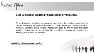 Best Destination Wedding Photographer in Venice Italy
