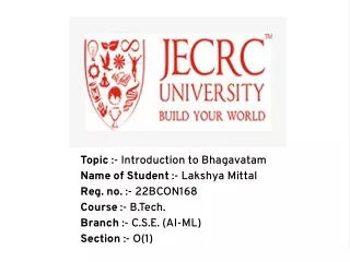topic introduction to bhagavatam name of student