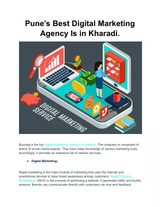 Pune’s Best Digital Marketing Agency Is in Kharadi.
