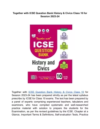 together with icse question bank history civics