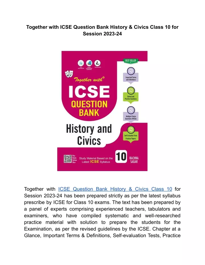 together with icse question bank history civics