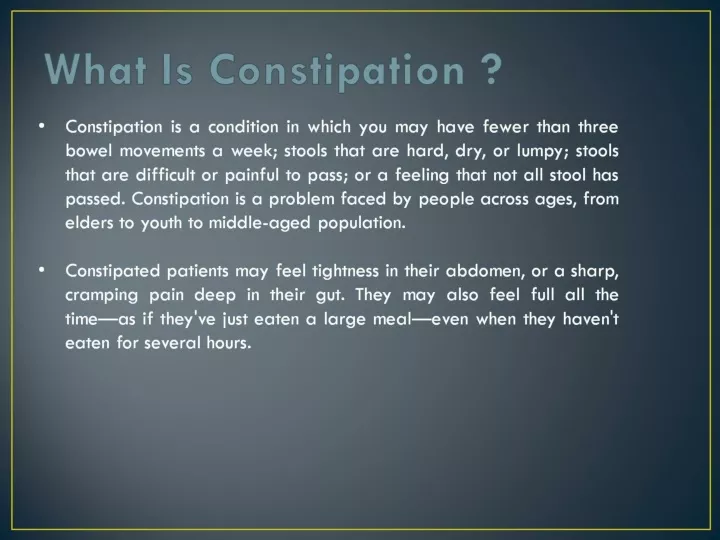 what is constipation