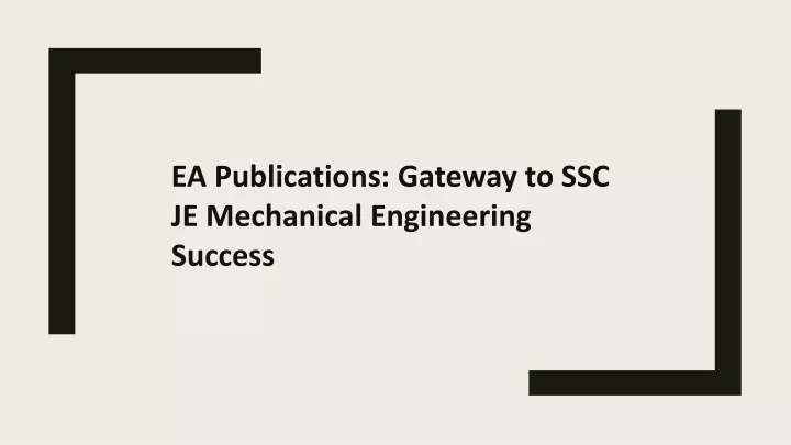 ea publications gateway to ssc je mechanical