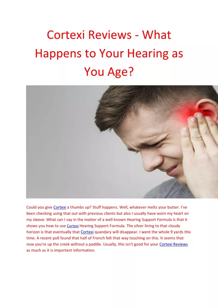cortexi reviews what happens to your hearing