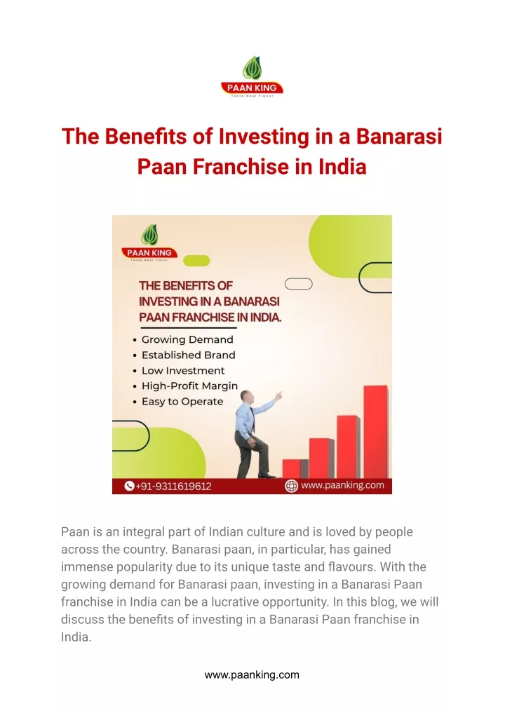the benefits of investing in a banarasi paan