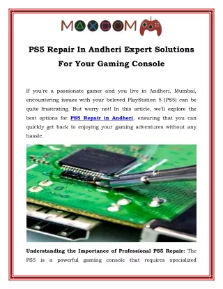 PS5 Repair In Andheri Expert Solutions For Your Gaming Console
