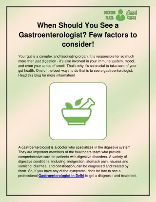 Gastroenterologist In Delhi