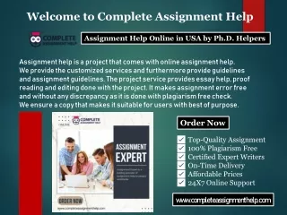 welcome to complete assignment help