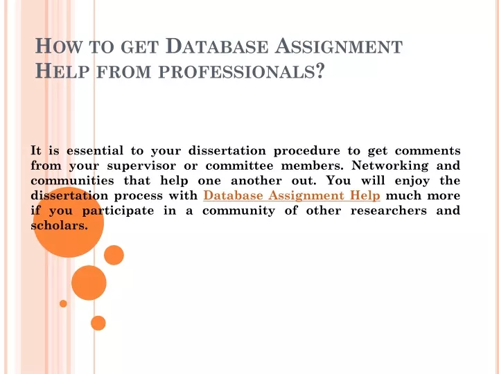 how to get database assignment help from professionals