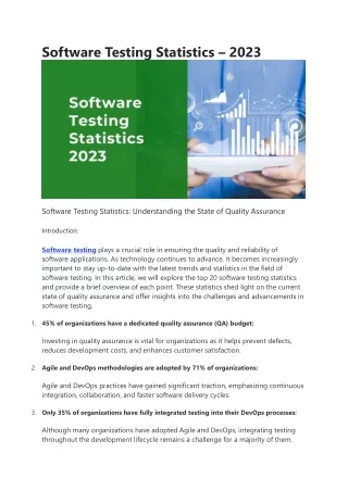 software testing statistics 2023