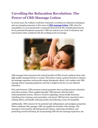 CBD Massage Lotion