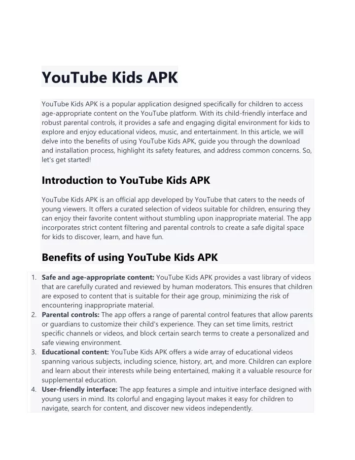 youtube kids apk