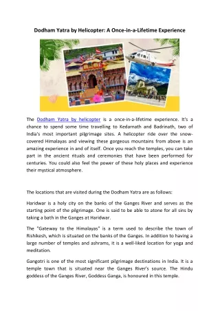 dodham yatra by helicopter a once in a lifetime