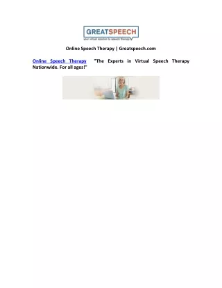 online speech therapy greatspeech com