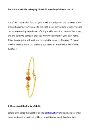 22ct gold jewellery online - A1 Jewellers
