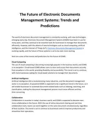 The Future of Electronic Documents Management Systems_ Trends and Predictions