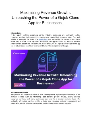 maximizing revenue growth unleashing the power of a gojek clone app for businesses