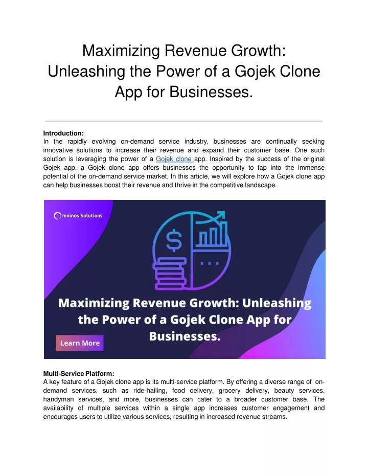 maximizing revenue growth unleashing the power of a gojek clone app for businesses