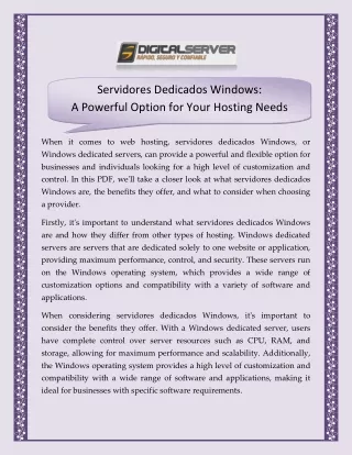 servidores dedicados windows: A Powerful Option for Your Hosting Needs