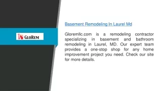 basement remodeling in laurel md gloremllc