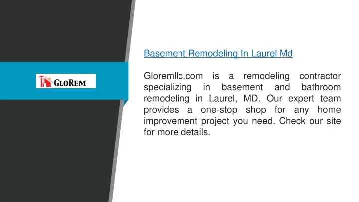 basement remodeling in laurel md gloremllc