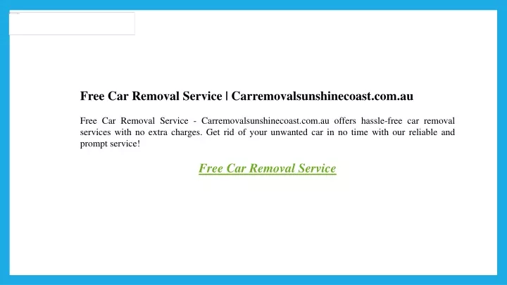 free car removal service carremovalsunshinecoast