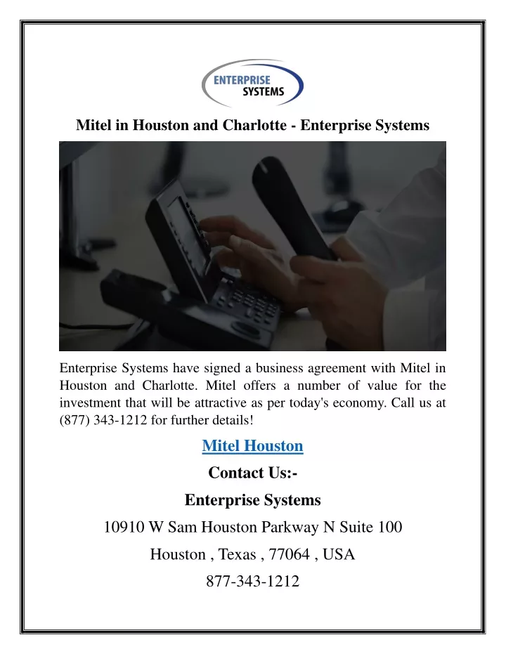 mitel in houston and charlotte enterprise systems