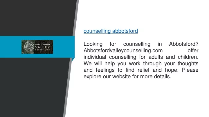 counselling abbotsford looking for counselling
