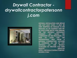 Drywall Contractor - drywallcontractorpatersonnj.com