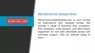 walk behind floor sweeper rental