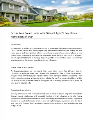 secure your dream home with discount agent