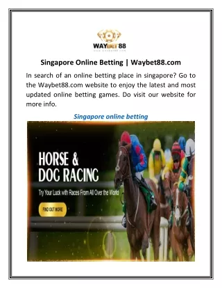 singapore online betting waybet88 com