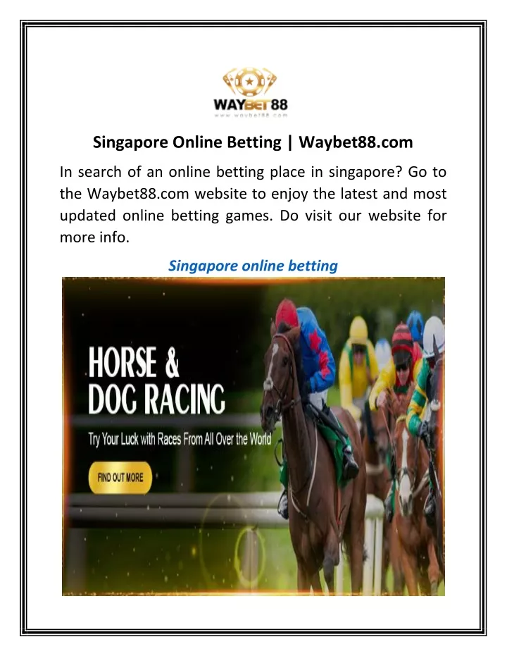 singapore online betting waybet88 com