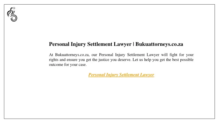 personal injury settlement lawyer bukuattorneys
