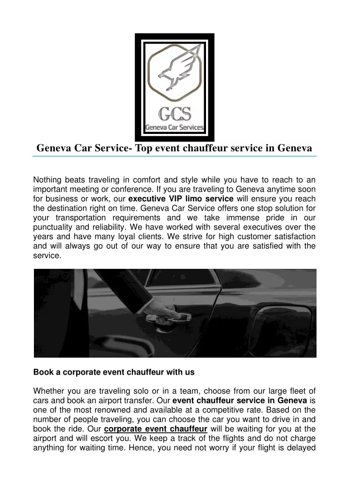 geneva car service top event chauffeur service