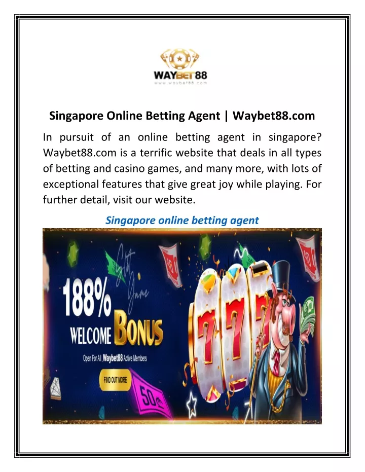 singapore online betting agent waybet88 com