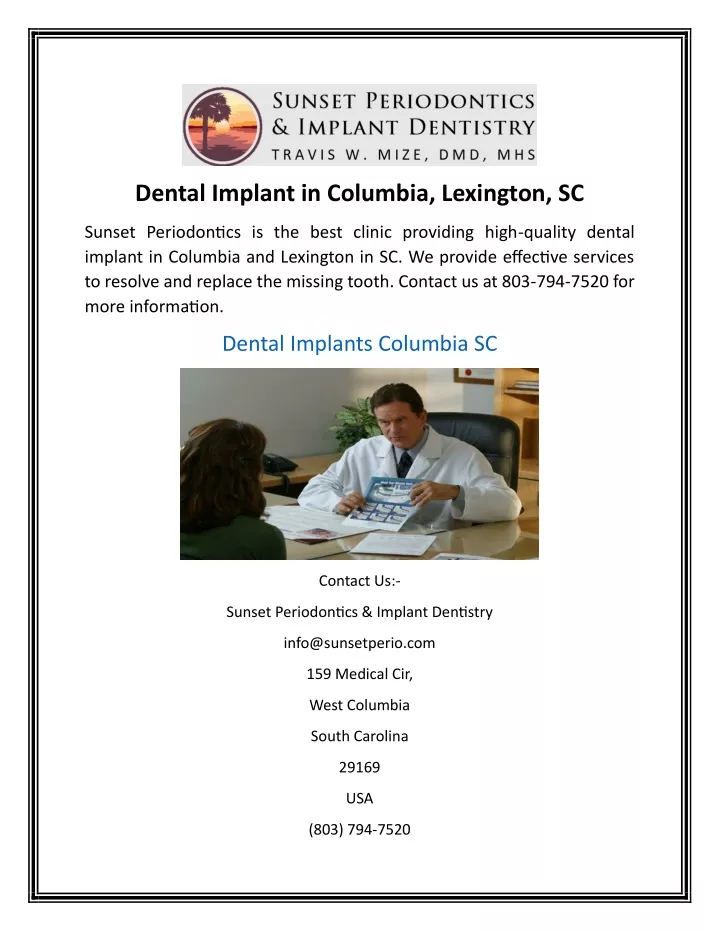 dental implant in columbia lexington sc