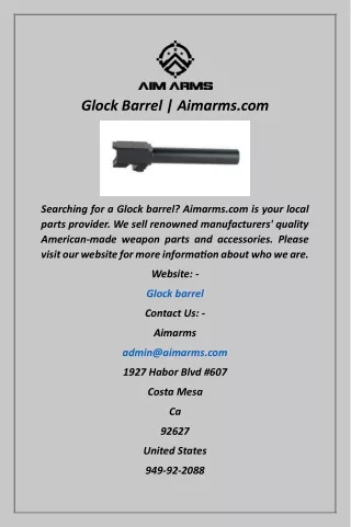 Glock Barrel  Aimarms