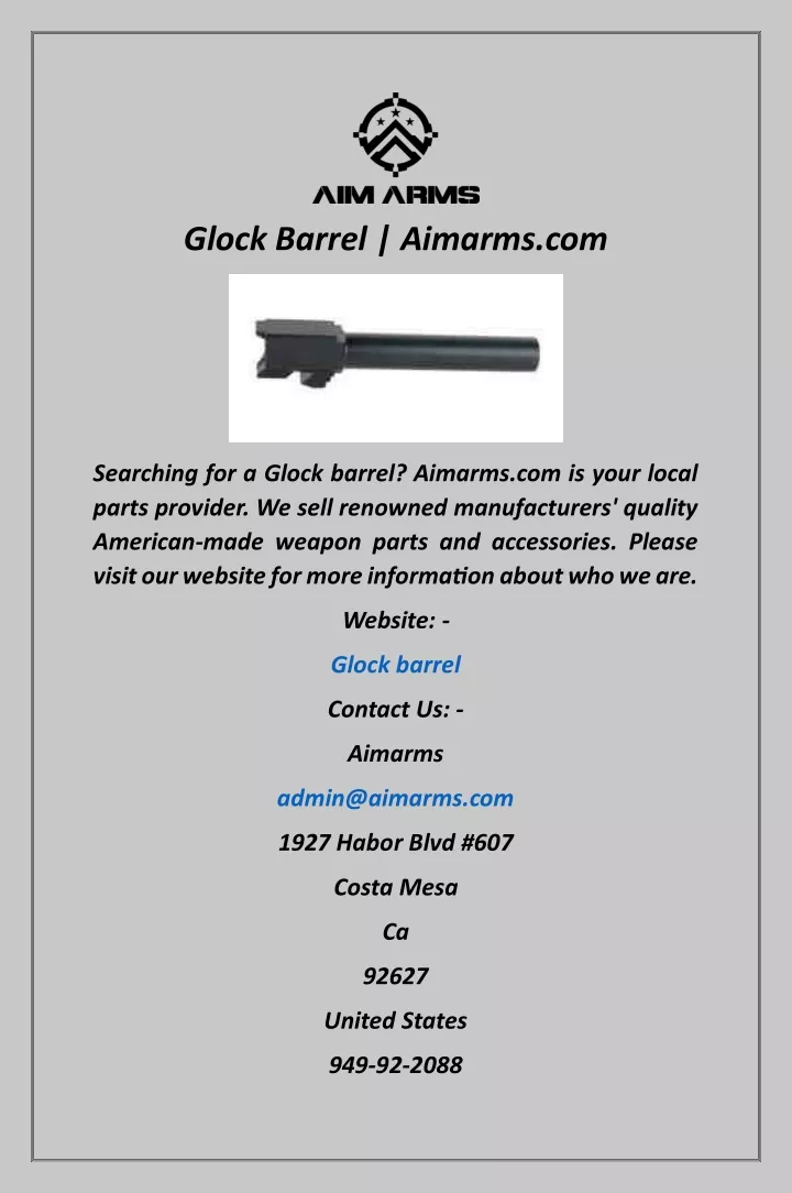 glock barrel aimarms com