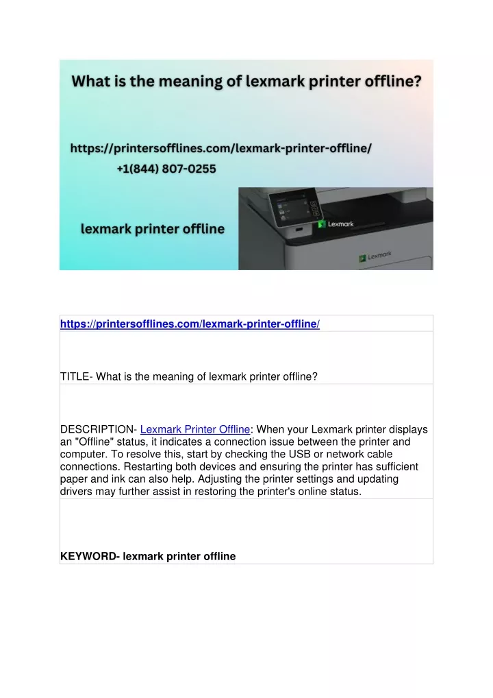 https printersofflines com lexmark printer