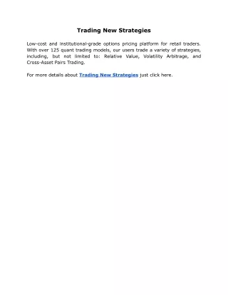 trading new strategies