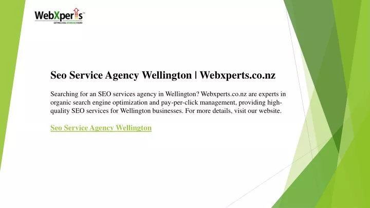 seo service agency wellington webxperts