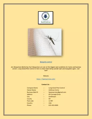 Mosquito control | Lipestservices.com
