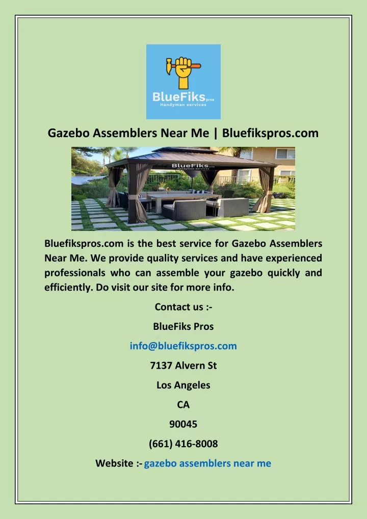 gazebo assemblers near me bluefikspros com