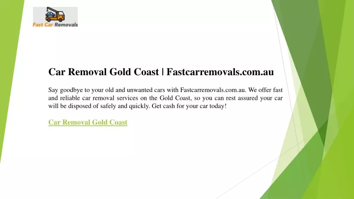 car removal gold coast fastcarremovals