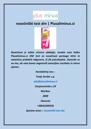 nosečniški test dm  Plusaliminussi