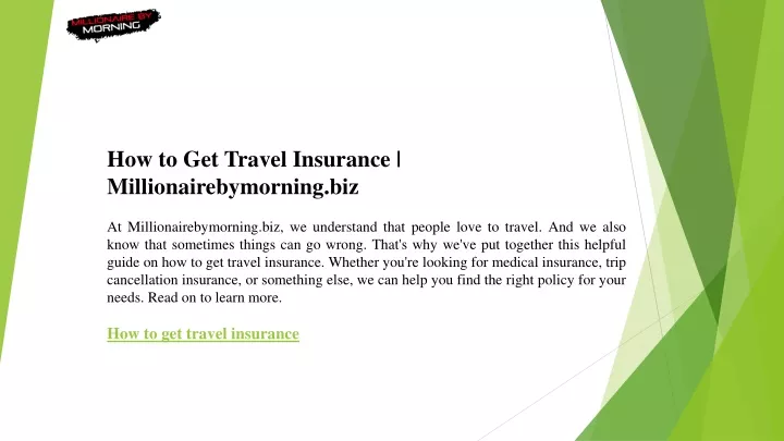 how to get travel insurance millionairebymorning